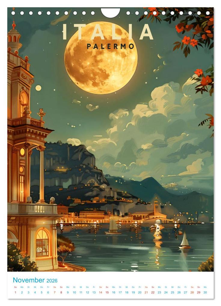 Weitere Ansicht: Italien - Old School Poster Style (Wandkalender 2026 DIN A4 hoch), CALVENDO Monatskalender | Val Thoermer, Calvendo