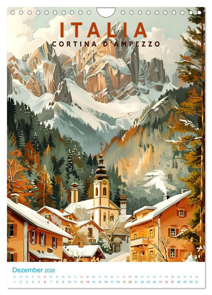 Weitere Ansicht: Italien - Old School Poster Style (Wandkalender 2026 DIN A4 hoch), CALVENDO Monatskalender | Val Thoermer, Calvendo