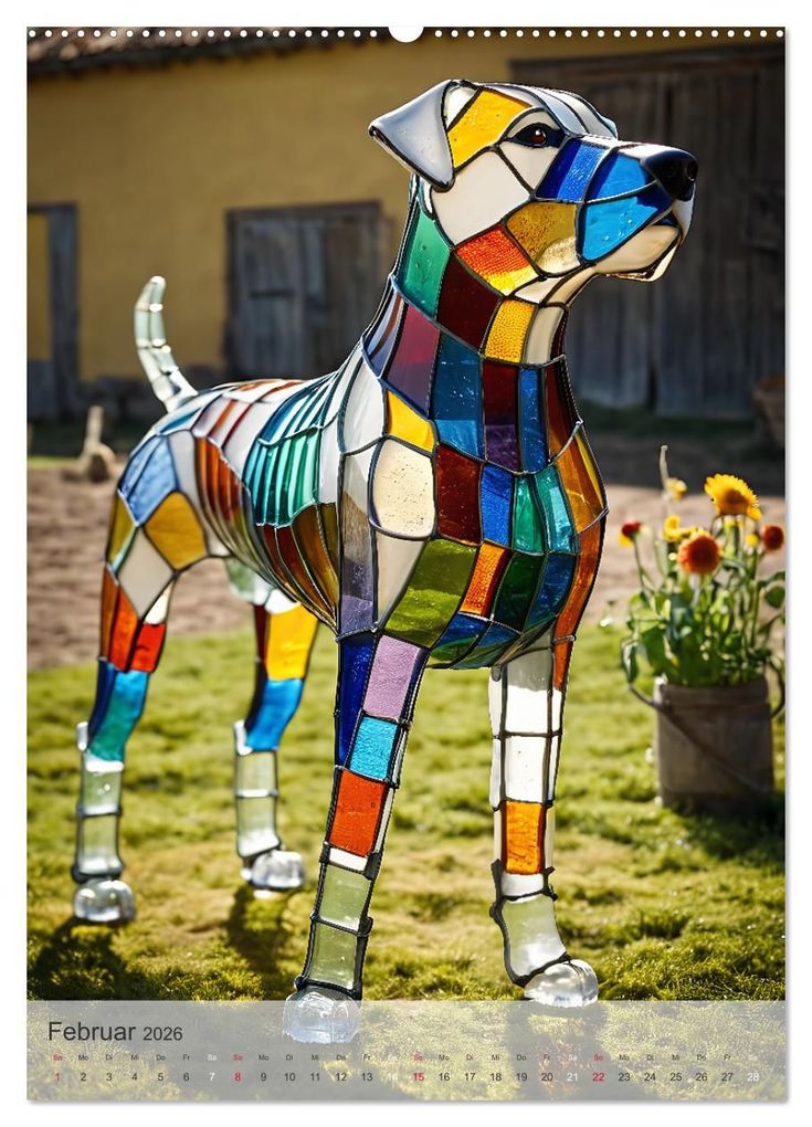 Weitere Ansicht: Tiere aus Glas - Hunde (Wandkalender 2026 DIN A2 hoch), CALVENDO Monatskalender | Stanley Hinz, Calvendo