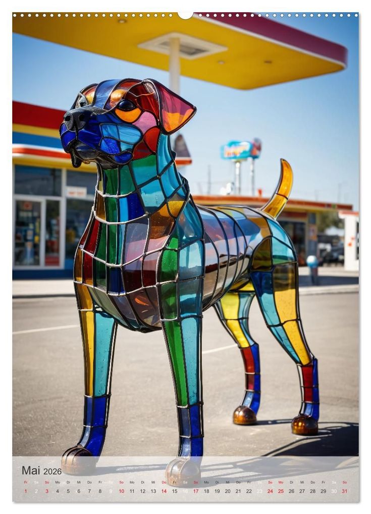 Weitere Ansicht: Tiere aus Glas - Hunde (Wandkalender 2026 DIN A2 hoch), CALVENDO Monatskalender | Stanley Hinz, Calvendo