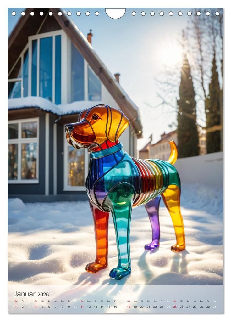 Weitere Ansicht: Tiere aus Glas - Hunde (Wandkalender 2026 DIN A4 hoch), CALVENDO Monatskalender | Stanley Hinz, Calvendo