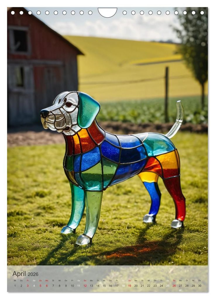 Weitere Ansicht: Tiere aus Glas - Hunde (Wandkalender 2026 DIN A4 hoch), CALVENDO Monatskalender | Stanley Hinz, Calvendo