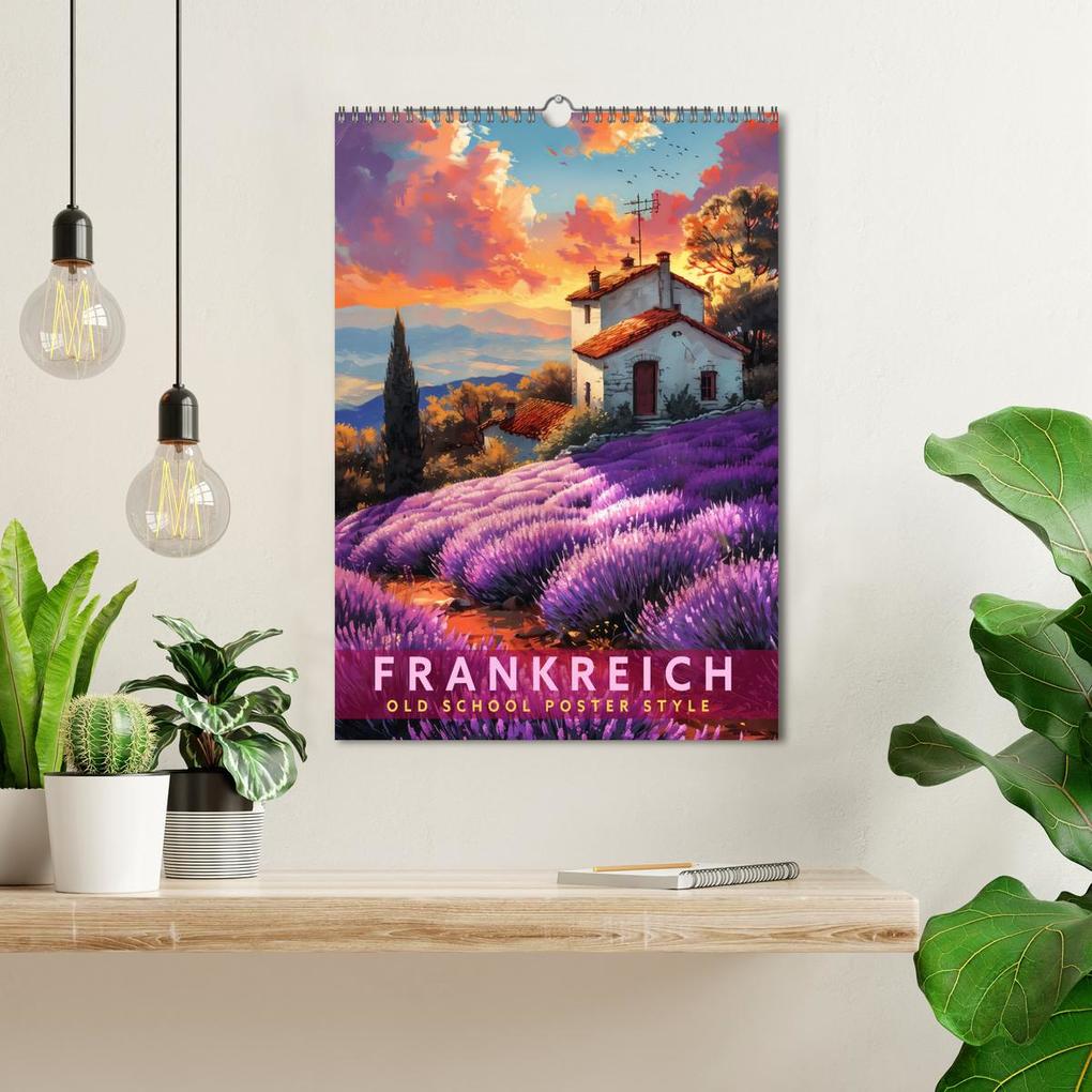 Weitere Ansicht: Frankreich - Old School Poster Style (Wandkalender 2026 DIN A3 hoch), CALVENDO Monatskalender | Val Thoermer, Calvendo