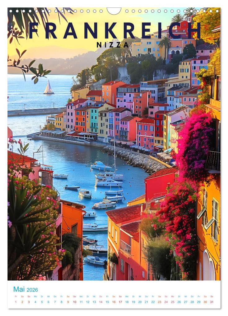 Weitere Ansicht: Frankreich - Old School Poster Style (Wandkalender 2026 DIN A3 hoch), CALVENDO Monatskalender | Val Thoermer, Calvendo