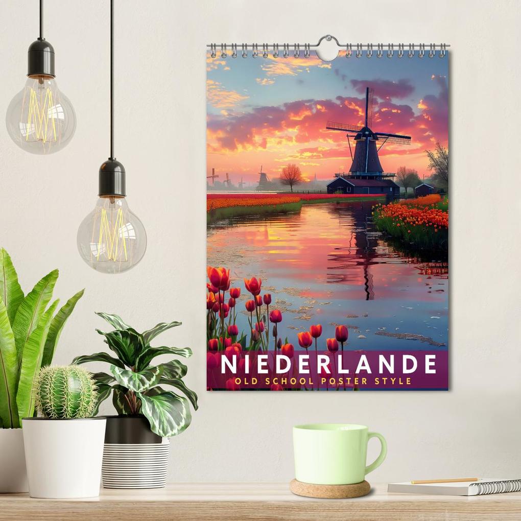 Weitere Ansicht: Niederlande - Old School Poster Style (Wandkalender 2026 DIN A4 hoch), CALVENDO Monatskalender | Val Thoermer, Calvendo