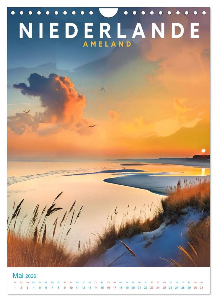 Weitere Ansicht: Niederlande - Old School Poster Style (Wandkalender 2026 DIN A4 hoch), CALVENDO Monatskalender | Val Thoermer, Calvendo