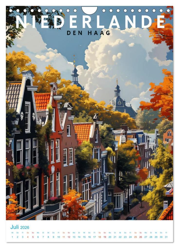 Weitere Ansicht: Niederlande - Old School Poster Style (Wandkalender 2026 DIN A4 hoch), CALVENDO Monatskalender | Val Thoermer, Calvendo
