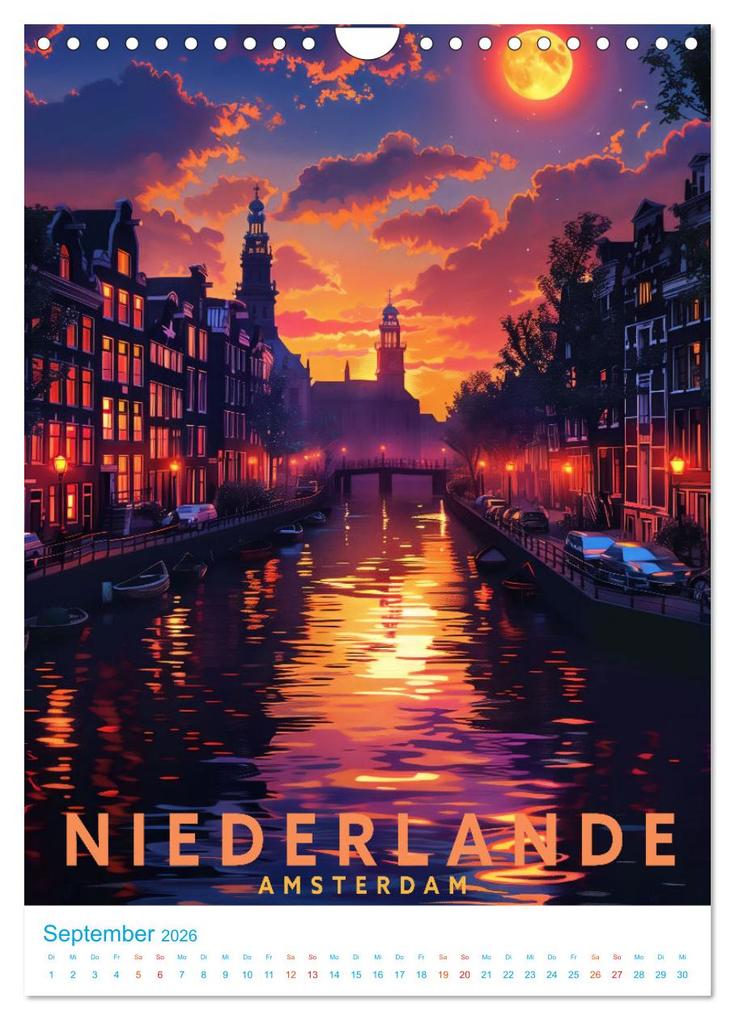 Weitere Ansicht: Niederlande - Old School Poster Style (Wandkalender 2026 DIN A4 hoch), CALVENDO Monatskalender | Val Thoermer, Calvendo
