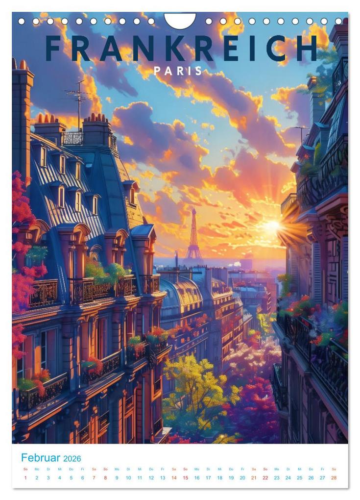 Weitere Ansicht: Frankreich - Old School Poster Style (Wandkalender 2026 DIN A4 hoch), CALVENDO Monatskalender | Val Thoermer, Calvendo