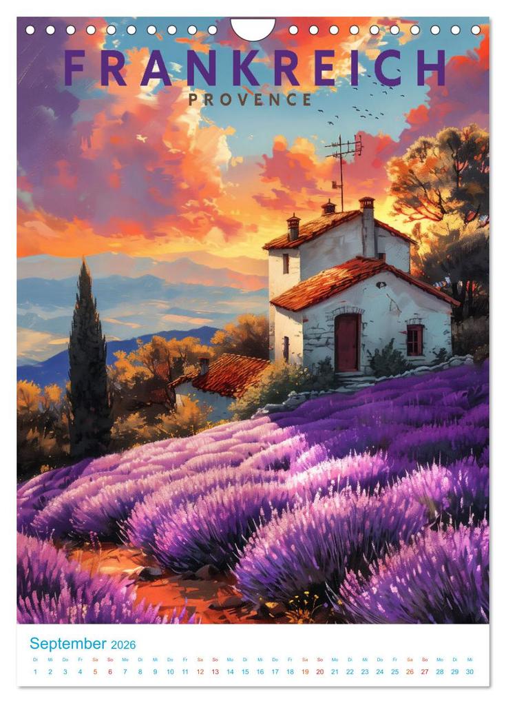 Weitere Ansicht: Frankreich - Old School Poster Style (Wandkalender 2026 DIN A4 hoch), CALVENDO Monatskalender | Val Thoermer, Calvendo