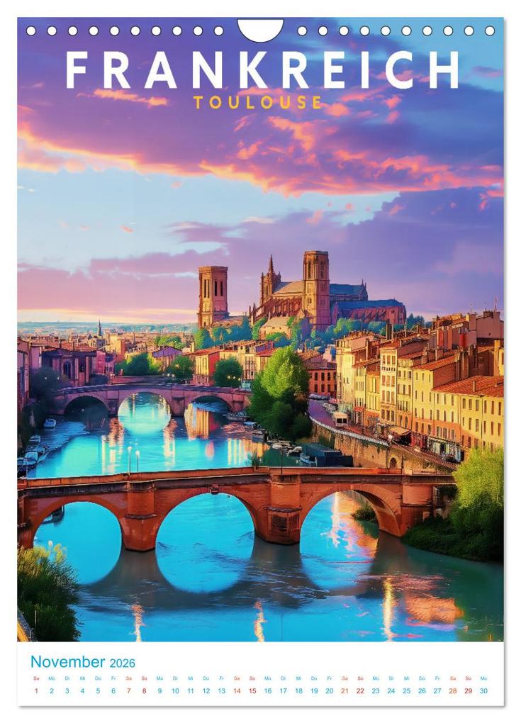 Weitere Ansicht: Frankreich - Old School Poster Style (Wandkalender 2026 DIN A4 hoch), CALVENDO Monatskalender | Val Thoermer, Calvendo