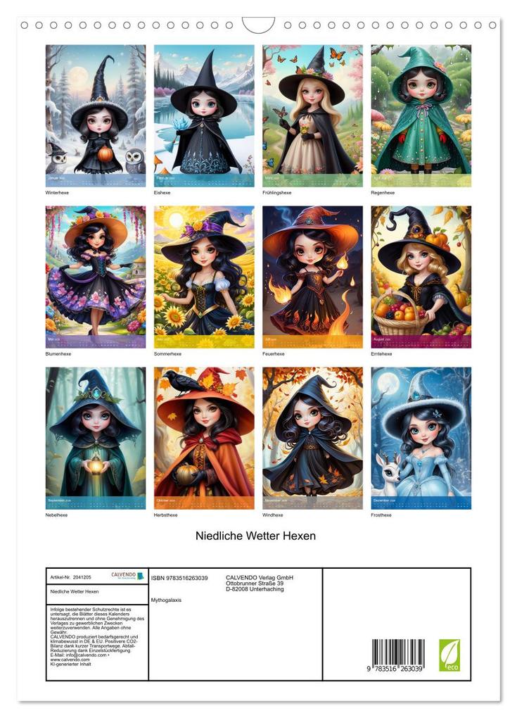 Weitere Ansicht: Niedliche Wetter Hexen (Wandkalender 2026 DIN A3 hoch), CALVENDO Monatskalender | Mythogalaxis Mythogalaxis, Calvendo, Mythogalaxis