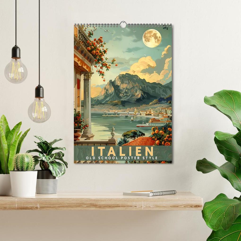 Weitere Ansicht: Italien - Old School Poster Style (Wandkalender 2026 DIN A3 hoch), CALVENDO Monatskalender | Val Thoermer, Calvendo