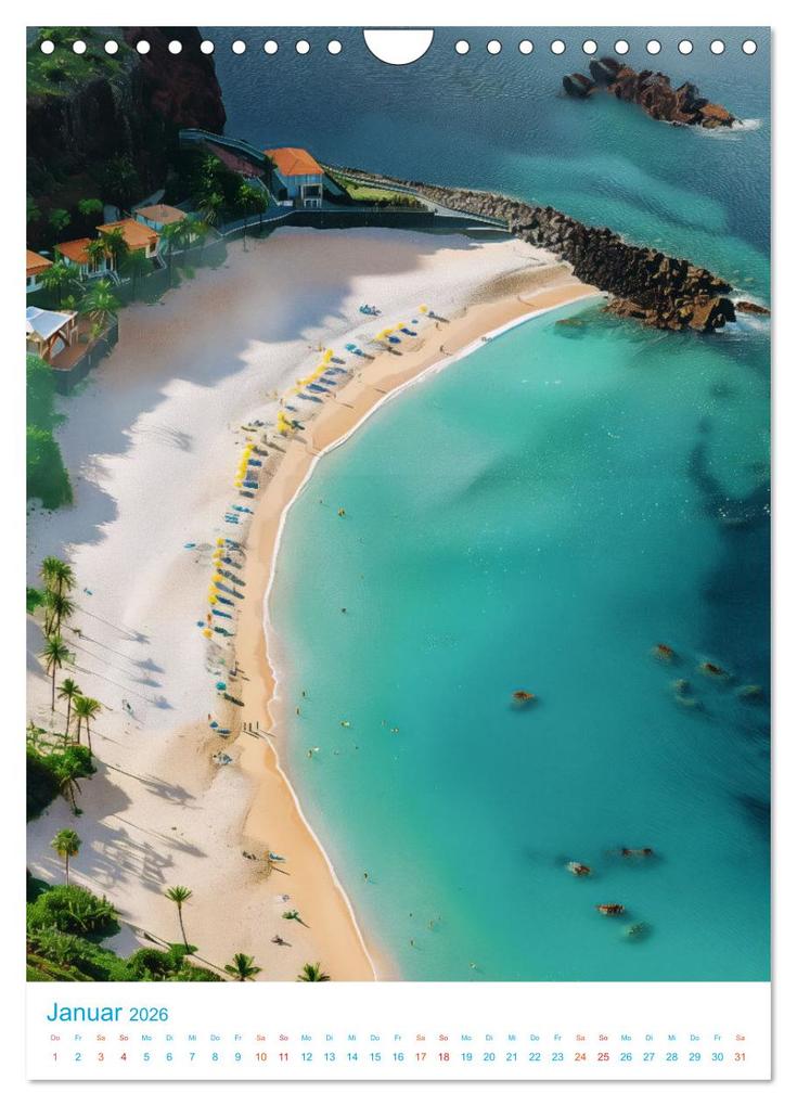 Weitere Ansicht: Blick von oben - Traumstrände (Wandkalender 2026 DIN A4 hoch), CALVENDO Monatskalender | Val Thoermer, Calvendo