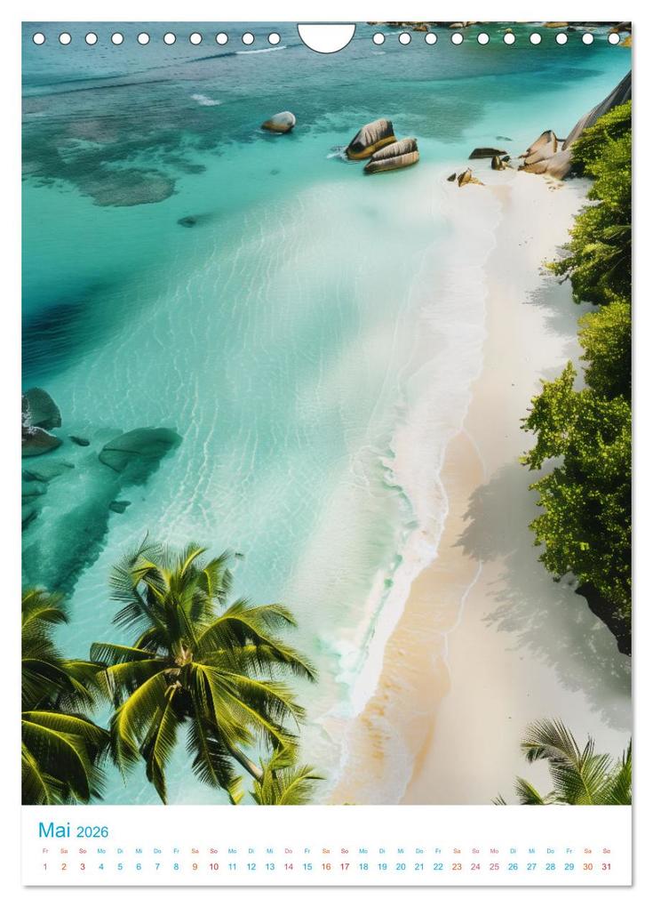Weitere Ansicht: Blick von oben - Traumstrände (Wandkalender 2026 DIN A4 hoch), CALVENDO Monatskalender | Val Thoermer, Calvendo