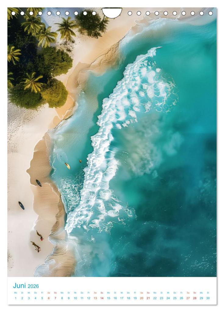 Weitere Ansicht: Blick von oben - Traumstrände (Wandkalender 2026 DIN A4 hoch), CALVENDO Monatskalender | Val Thoermer, Calvendo