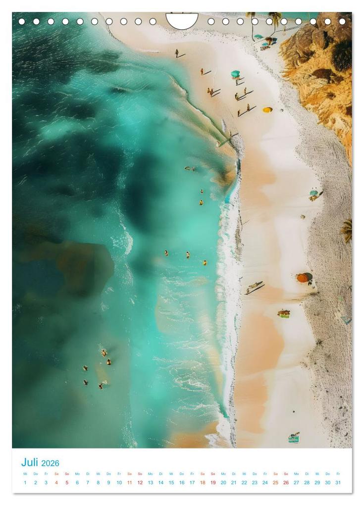 Weitere Ansicht: Blick von oben - Traumstrände (Wandkalender 2026 DIN A4 hoch), CALVENDO Monatskalender | Val Thoermer, Calvendo