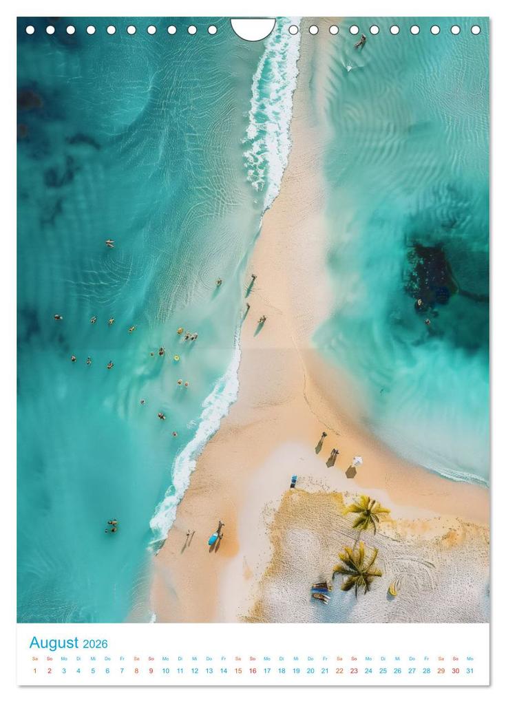 Weitere Ansicht: Blick von oben - Traumstrände (Wandkalender 2026 DIN A4 hoch), CALVENDO Monatskalender | Val Thoermer, Calvendo