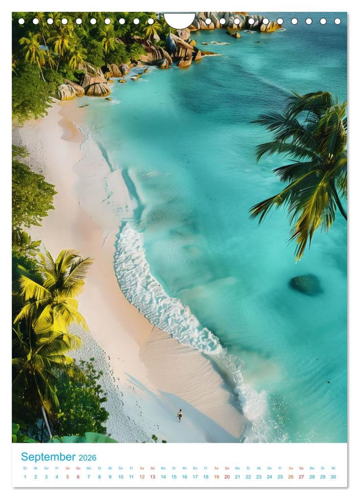 Weitere Ansicht: Blick von oben - Traumstrände (Wandkalender 2026 DIN A4 hoch), CALVENDO Monatskalender | Val Thoermer, Calvendo