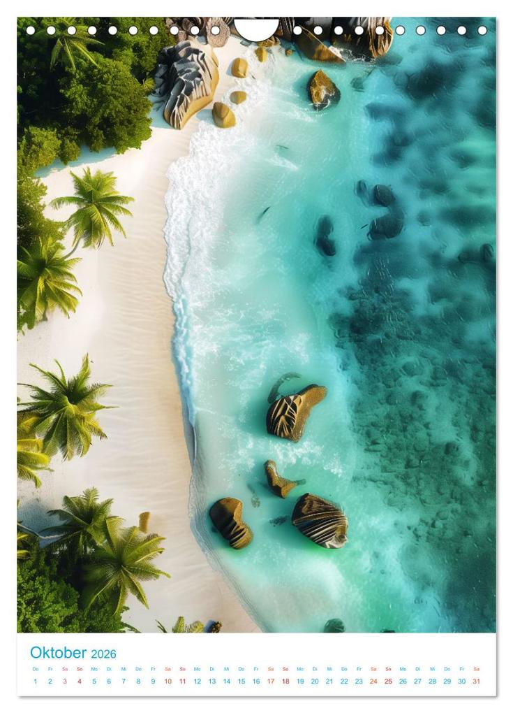 Weitere Ansicht: Blick von oben - Traumstrände (Wandkalender 2026 DIN A4 hoch), CALVENDO Monatskalender | Val Thoermer, Calvendo