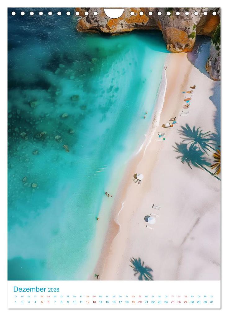 Weitere Ansicht: Blick von oben - Traumstrände (Wandkalender 2026 DIN A4 hoch), CALVENDO Monatskalender | Val Thoermer, Calvendo