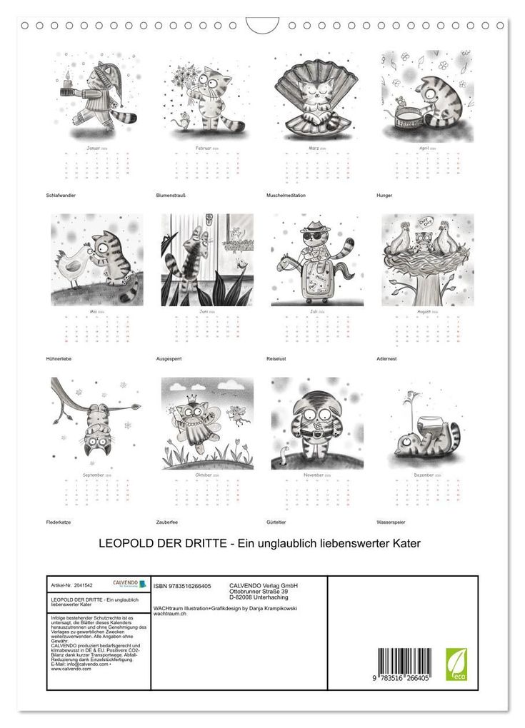Weitere Ansicht: LEOPOLD DER DRITTE - Ein unglaublich liebenswerter Kater (Wandkalender 2026 DIN A3 hoch), CALVENDO Monatskalender | Calvendo, Danja Krampikowski