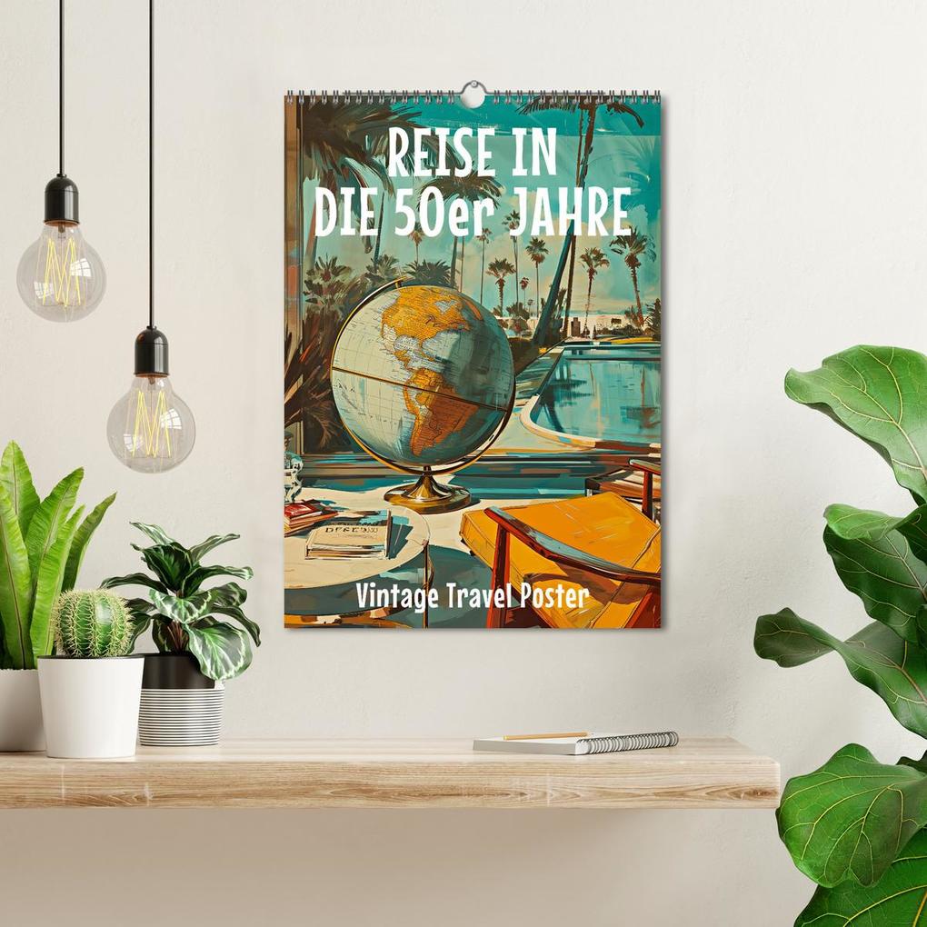 Weitere Ansicht: Reise in die 50er Jahre. Vintage Travel Poster. (Wandkalender 2026 DIN A3 hoch), CALVENDO Monatskalender | Petra Zarre, Calvendo