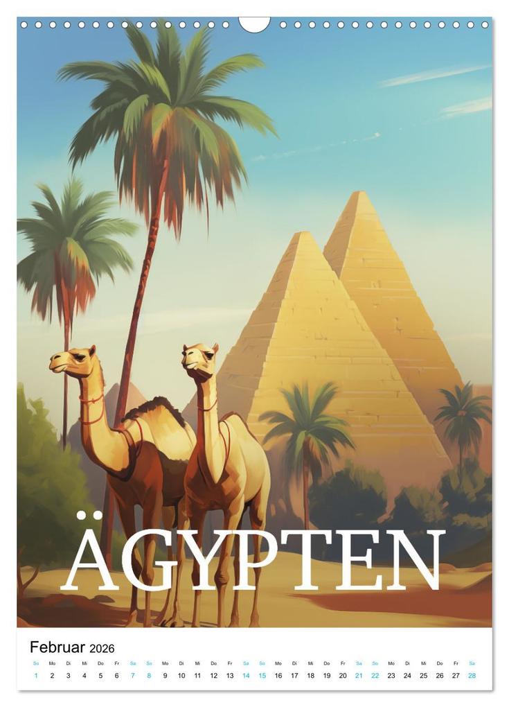 Weitere Ansicht: Reise in die 50er Jahre. Vintage Travel Poster. (Wandkalender 2026 DIN A3 hoch), CALVENDO Monatskalender | Petra Zarre, Calvendo