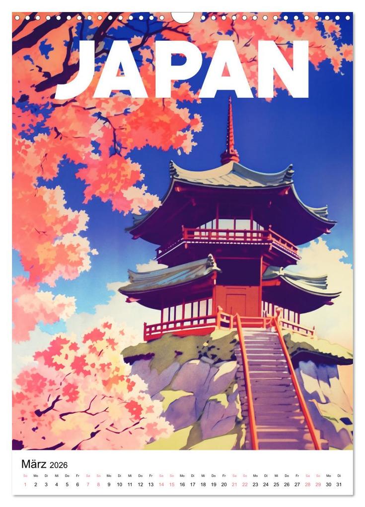 Weitere Ansicht: Reise in die 50er Jahre. Vintage Travel Poster. (Wandkalender 2026 DIN A3 hoch), CALVENDO Monatskalender | Petra Zarre, Calvendo