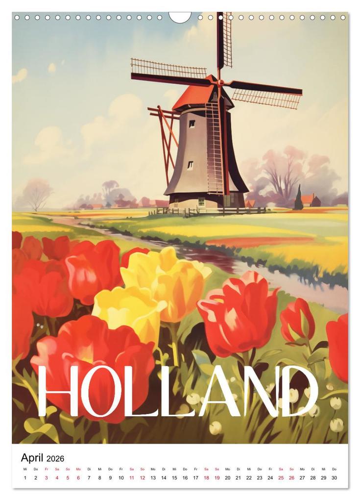 Weitere Ansicht: Reise in die 50er Jahre. Vintage Travel Poster. (Wandkalender 2026 DIN A3 hoch), CALVENDO Monatskalender | Petra Zarre, Calvendo