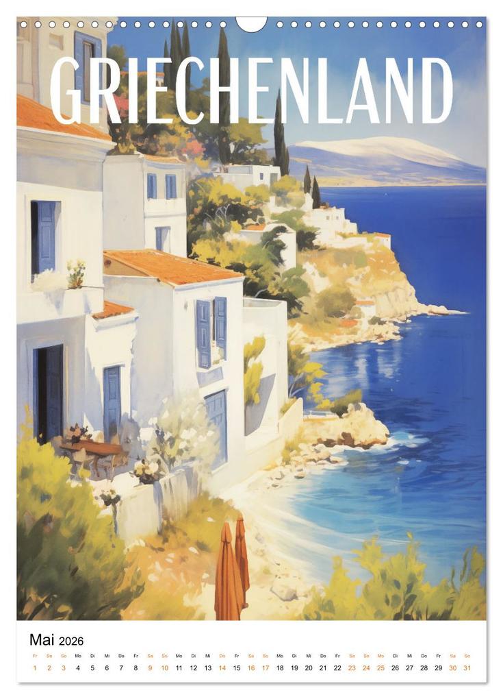 Weitere Ansicht: Reise in die 50er Jahre. Vintage Travel Poster. (Wandkalender 2026 DIN A3 hoch), CALVENDO Monatskalender | Petra Zarre, Calvendo