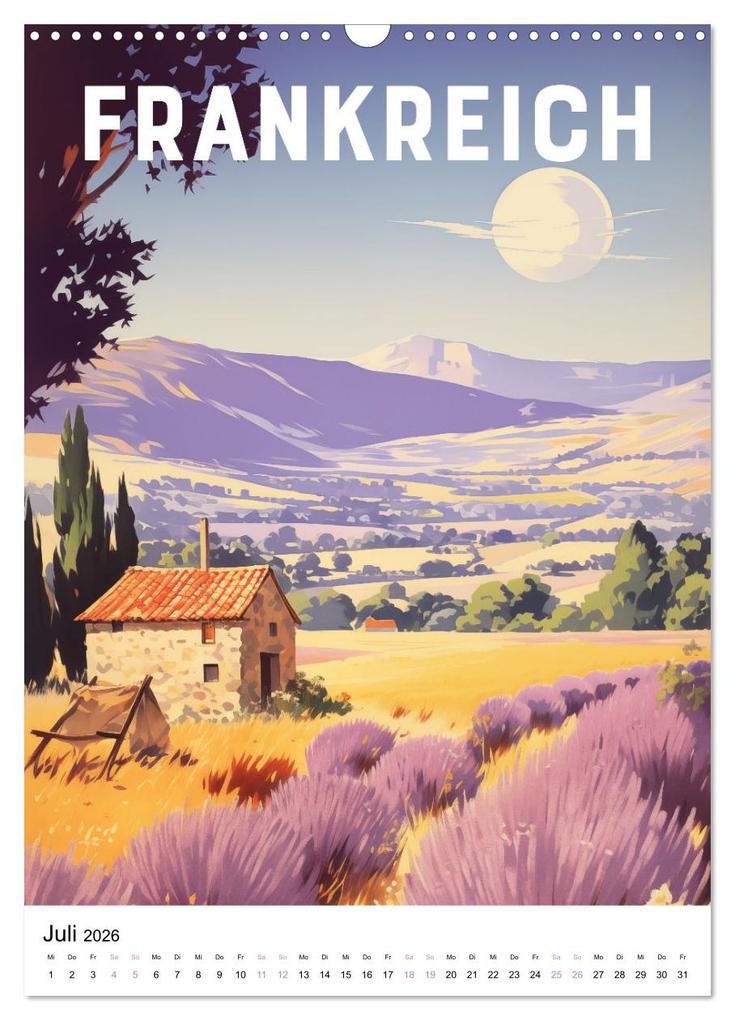 Weitere Ansicht: Reise in die 50er Jahre. Vintage Travel Poster. (Wandkalender 2026 DIN A3 hoch), CALVENDO Monatskalender | Petra Zarre, Calvendo
