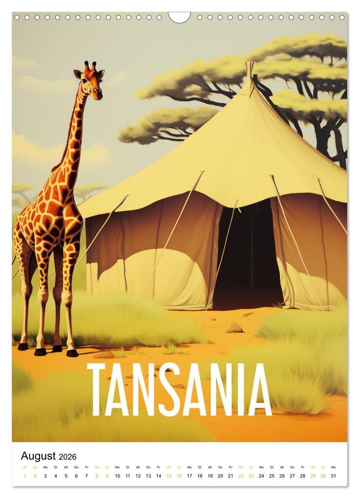 Weitere Ansicht: Reise in die 50er Jahre. Vintage Travel Poster. (Wandkalender 2026 DIN A3 hoch), CALVENDO Monatskalender | Petra Zarre, Calvendo