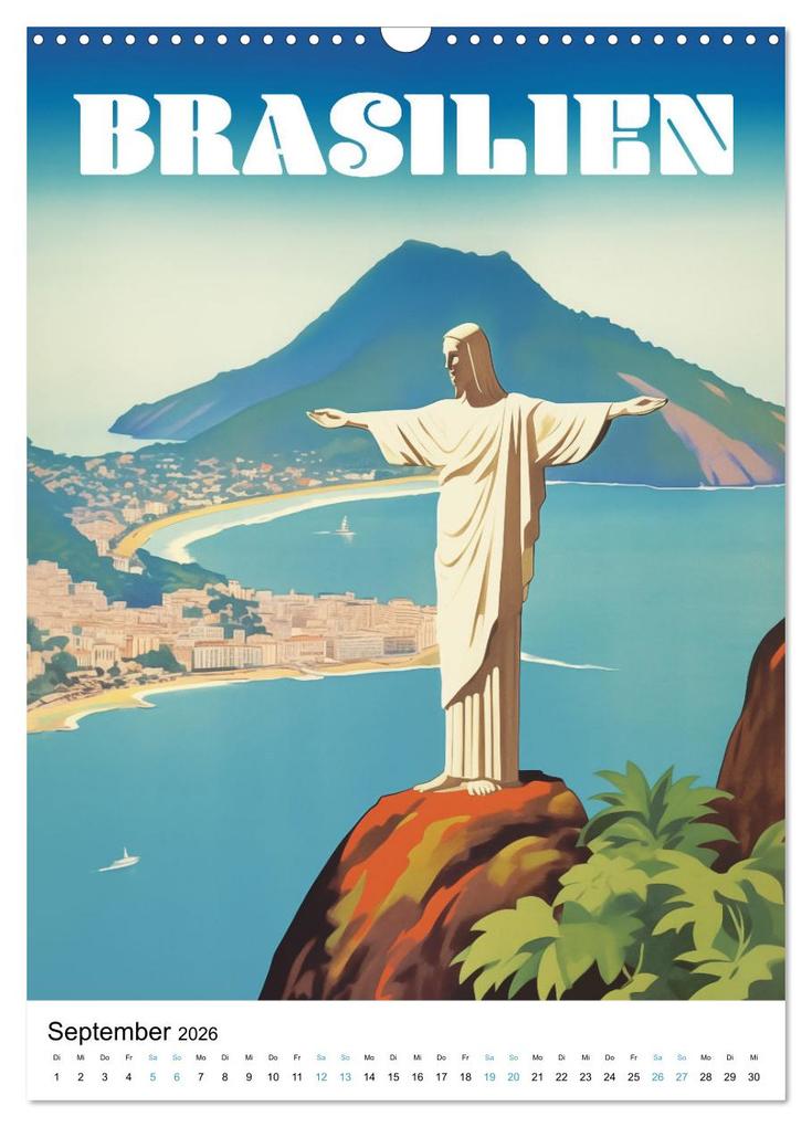 Weitere Ansicht: Reise in die 50er Jahre. Vintage Travel Poster. (Wandkalender 2026 DIN A3 hoch), CALVENDO Monatskalender | Petra Zarre, Calvendo