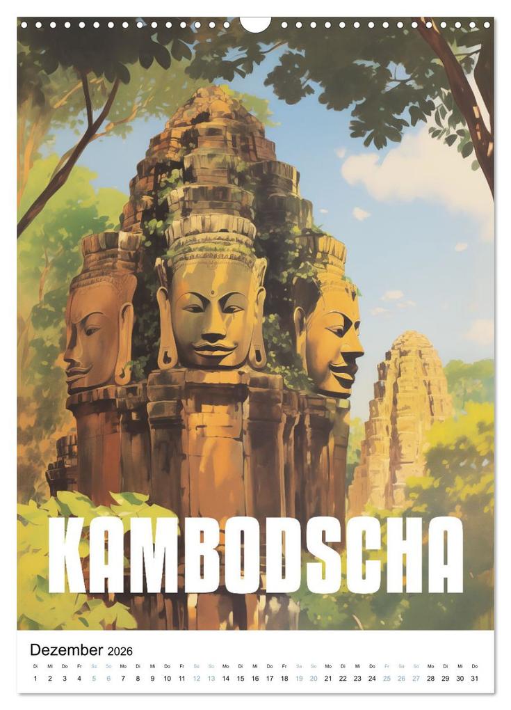 Weitere Ansicht: Reise in die 50er Jahre. Vintage Travel Poster. (Wandkalender 2026 DIN A3 hoch), CALVENDO Monatskalender | Petra Zarre, Calvendo