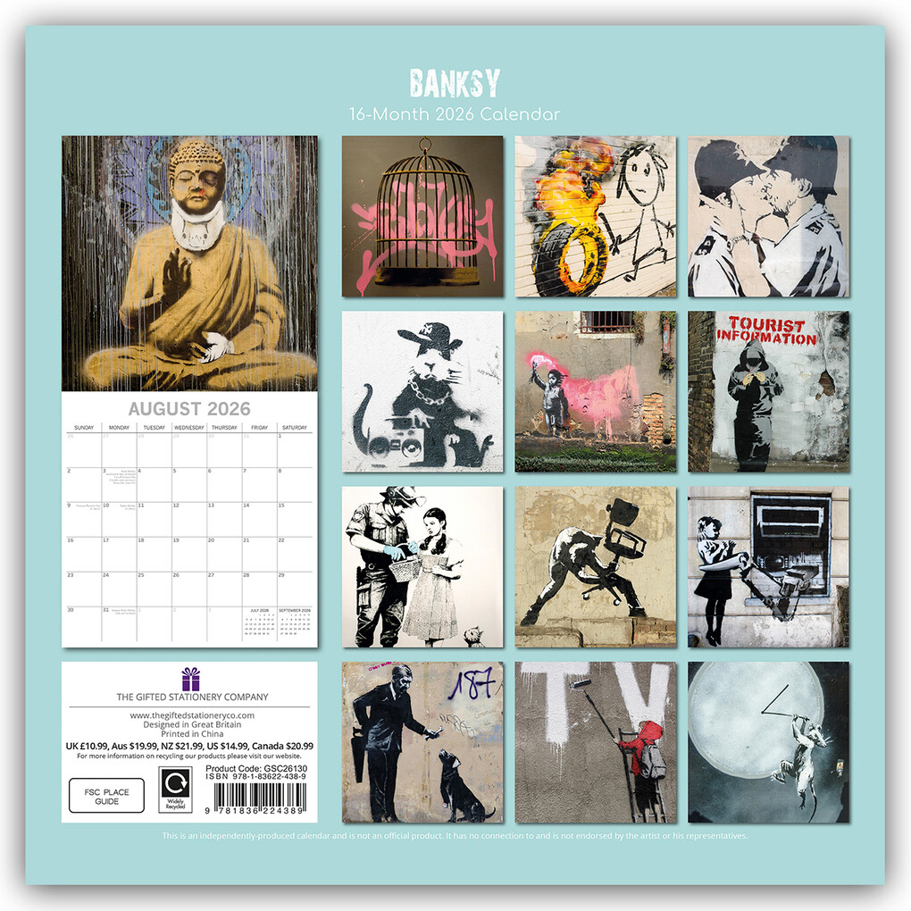 Weitere Ansicht: Banksy 2026 - 16-Monatskalender | Gifted Stationery Co. Ltd