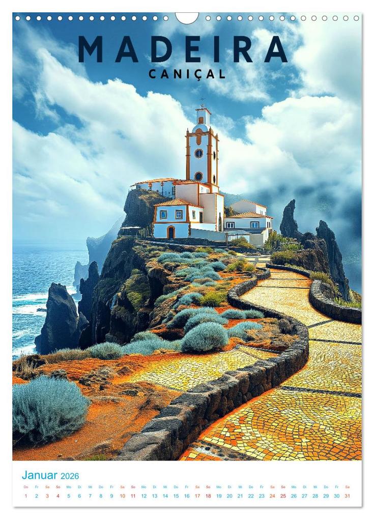 Weitere Ansicht: Madeira - Old School Poster Style (Wandkalender 2026 DIN A3 hoch), CALVENDO Monatskalender | Val Thoermer, Calvendo