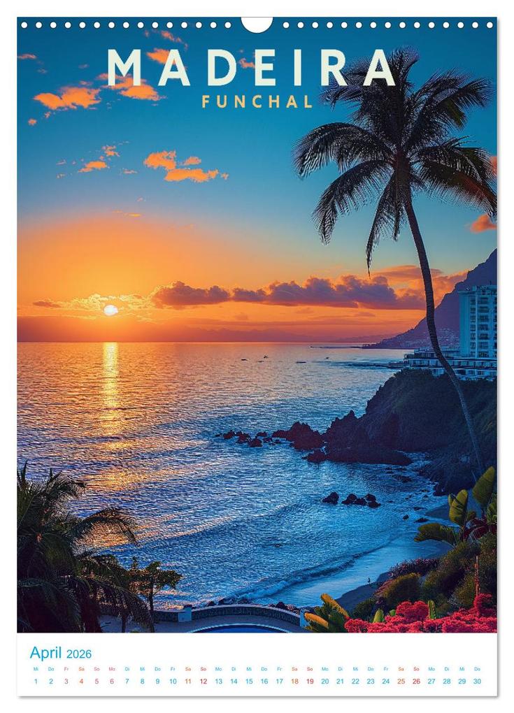Weitere Ansicht: Madeira - Old School Poster Style (Wandkalender 2026 DIN A3 hoch), CALVENDO Monatskalender | Val Thoermer, Calvendo