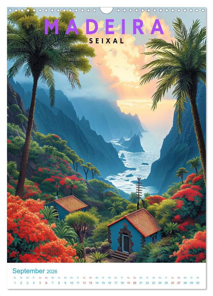 Weitere Ansicht: Madeira - Old School Poster Style (Wandkalender 2026 DIN A3 hoch), CALVENDO Monatskalender | Val Thoermer, Calvendo