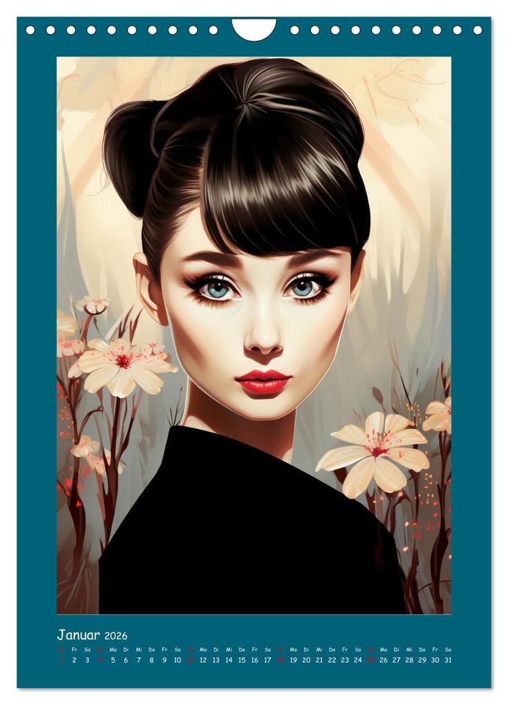 Weitere Ansicht: Glanz der Filmdiven. Art Nouveau Paintings im Poster-Stil (Wandkalender 2026 DIN A4 hoch), CALVENDO Monatskalender | Rose Hurley, Calvendo