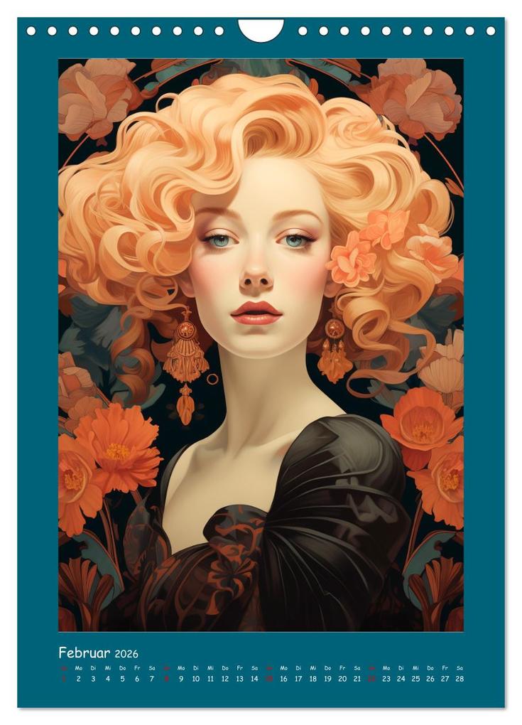 Weitere Ansicht: Glanz der Filmdiven. Art Nouveau Paintings im Poster-Stil (Wandkalender 2026 DIN A4 hoch), CALVENDO Monatskalender | Rose Hurley, Calvendo