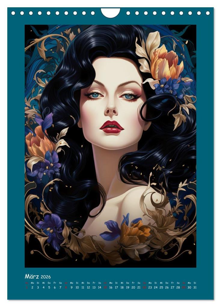 Weitere Ansicht: Glanz der Filmdiven. Art Nouveau Paintings im Poster-Stil (Wandkalender 2026 DIN A4 hoch), CALVENDO Monatskalender | Rose Hurley, Calvendo