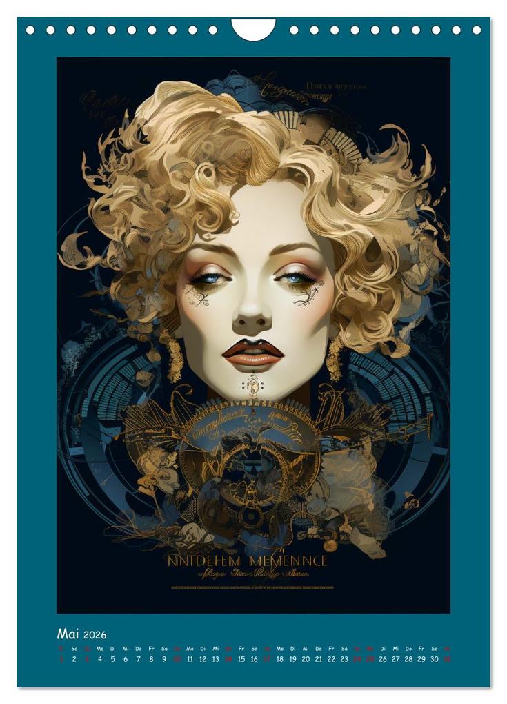 Weitere Ansicht: Glanz der Filmdiven. Art Nouveau Paintings im Poster-Stil (Wandkalender 2026 DIN A4 hoch), CALVENDO Monatskalender | Rose Hurley, Calvendo