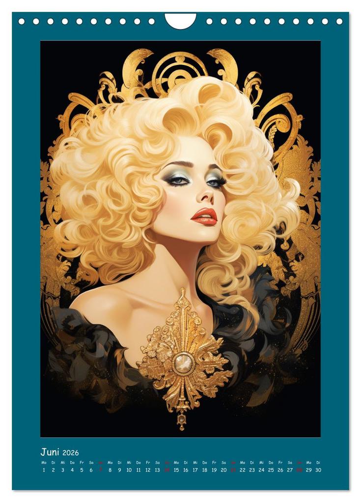 Weitere Ansicht: Glanz der Filmdiven. Art Nouveau Paintings im Poster-Stil (Wandkalender 2026 DIN A4 hoch), CALVENDO Monatskalender | Rose Hurley, Calvendo