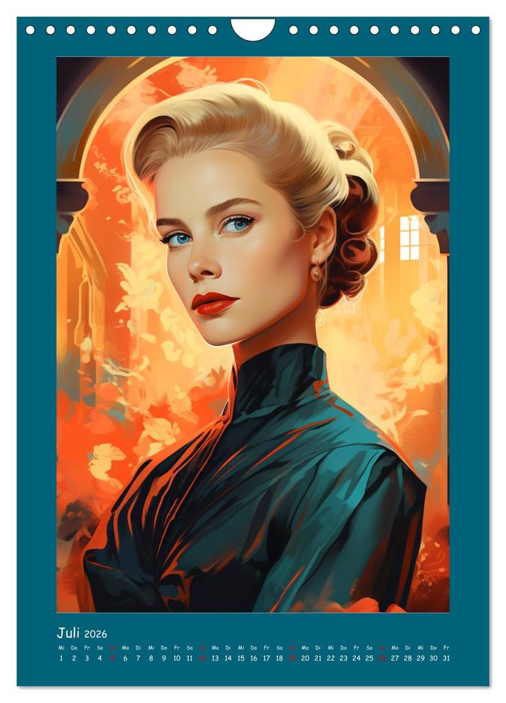 Weitere Ansicht: Glanz der Filmdiven. Art Nouveau Paintings im Poster-Stil (Wandkalender 2026 DIN A4 hoch), CALVENDO Monatskalender | Rose Hurley, Calvendo