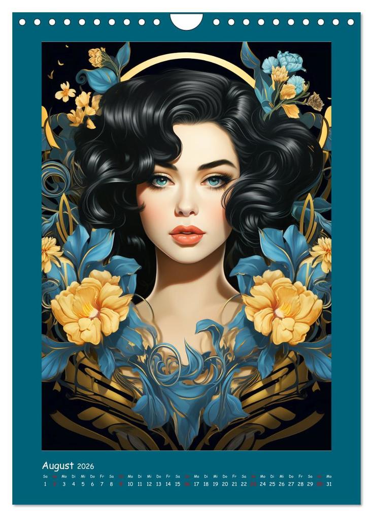 Weitere Ansicht: Glanz der Filmdiven. Art Nouveau Paintings im Poster-Stil (Wandkalender 2026 DIN A4 hoch), CALVENDO Monatskalender | Rose Hurley, Calvendo