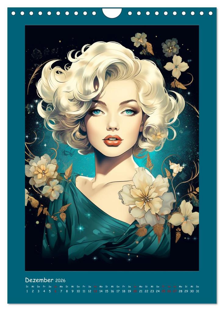 Weitere Ansicht: Glanz der Filmdiven. Art Nouveau Paintings im Poster-Stil (Wandkalender 2026 DIN A4 hoch), CALVENDO Monatskalender | Rose Hurley, Calvendo