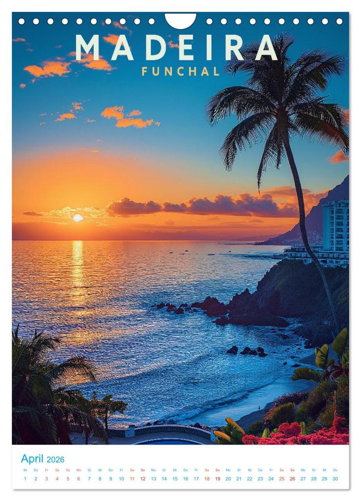 Weitere Ansicht: Madeira - Old School Poster Style (Wandkalender 2026 DIN A4 hoch), CALVENDO Monatskalender | Val Thoermer, Calvendo