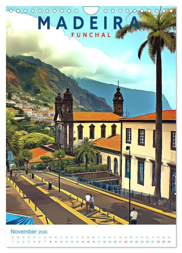 Weitere Ansicht: Madeira - Old School Poster Style (Wandkalender 2026 DIN A4 hoch), CALVENDO Monatskalender | Val Thoermer, Calvendo
