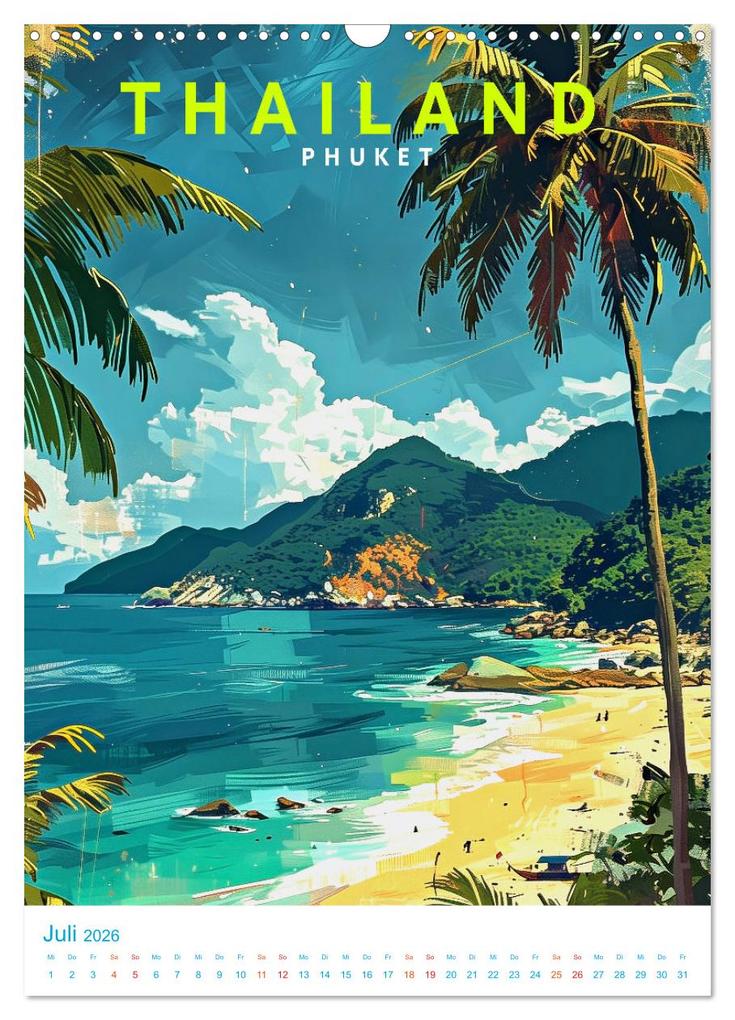Weitere Ansicht: Thailand - Old School Poster Style (Wandkalender 2026 DIN A3 hoch), CALVENDO Monatskalender | Val Thoermer, Calvendo